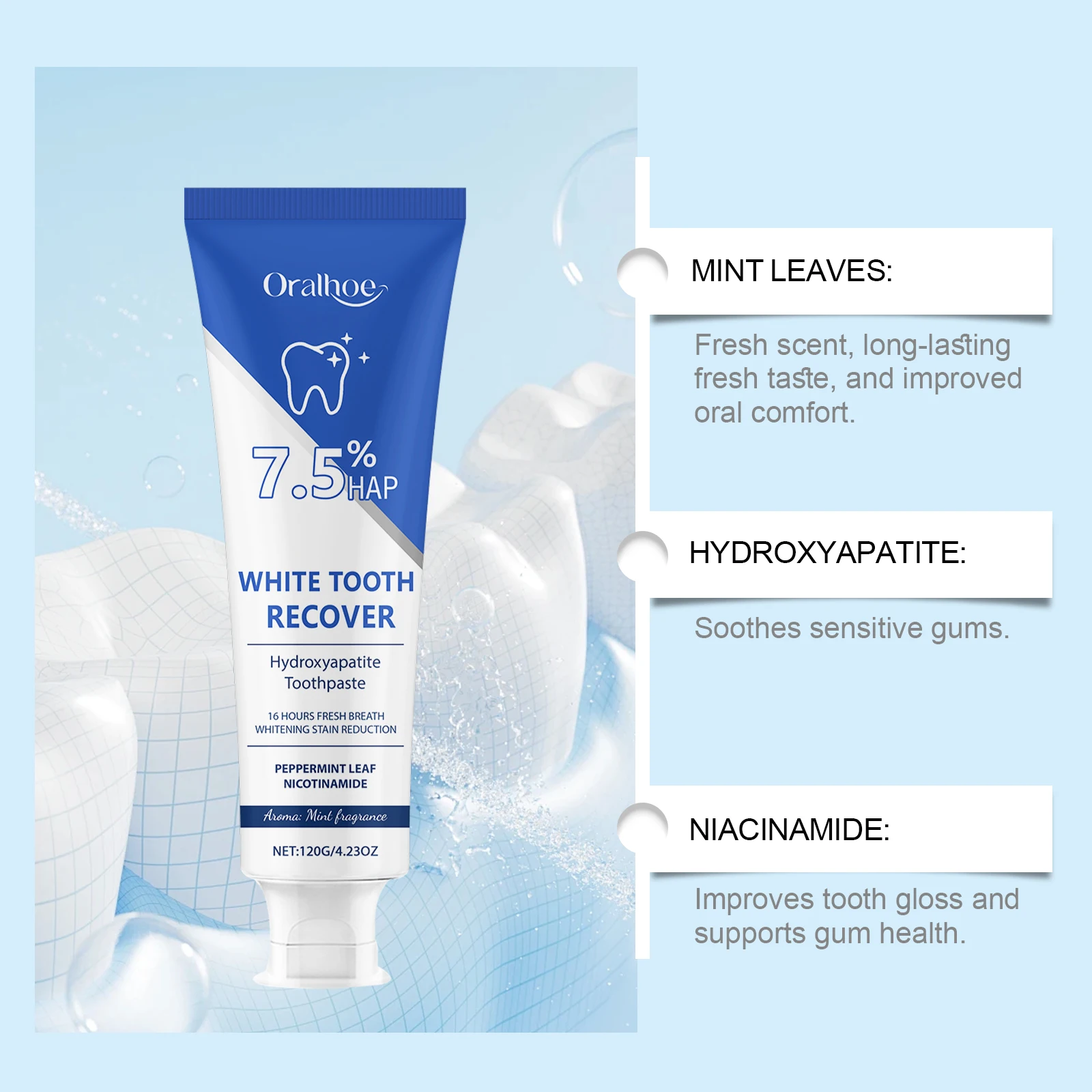 ORALHOE Hydroxyapatite Toothpa - Teeth Whitening Or Tooth Whitening ulasan dan harga