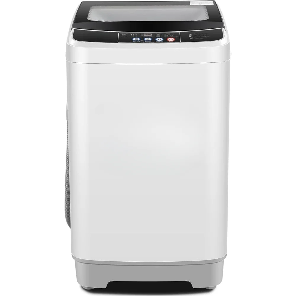 Washing Machine with Glass Top Lid, 17.8Lbs Capacity 2.4Cu.ft Washer and Dryer Combo, LED Display, Fully Automatic Wash Machine