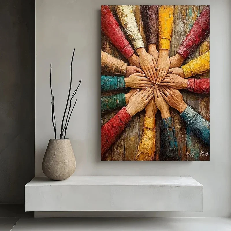 Teamwork Join Forces To Help Poster and Prints Canvas Painting Wall Art Picture for Living Room Home Decor Cuadros