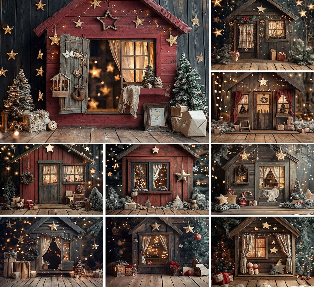 mehofond-fotografia-fundo-inverno-natal-cabine-luzes-arvore-de-natal-presentes-criancas-familia-retrato-decoracao-pano-de-fundo-estudio-foto