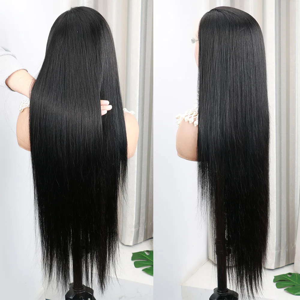 Bone Straight 13x6 HD Transparent Lace Front Wigs Peruki z ludzkich włosów dla kobiet Pre Plucked Brazilian 30 Inch 13x4 Lace Frontal Wig