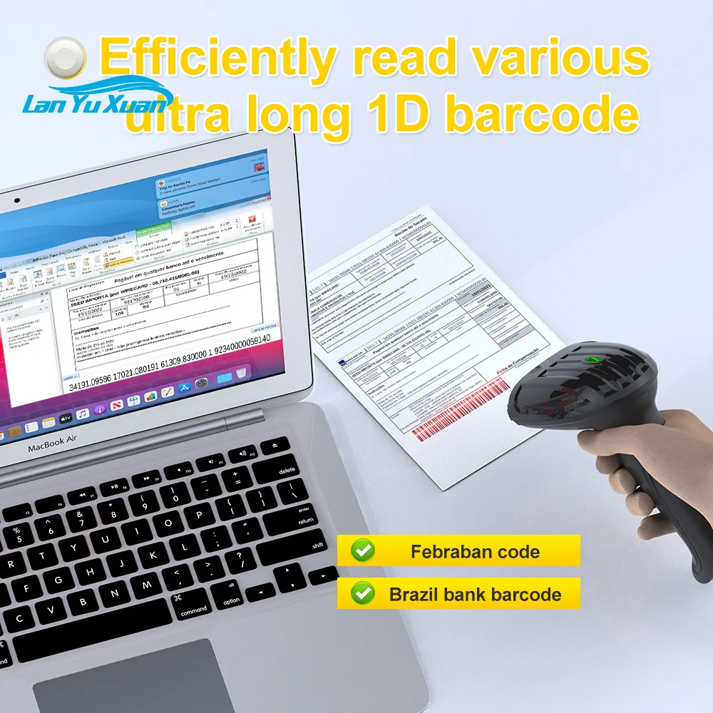 GTCODESTAR X-620E 1D Barcode Reader Handheld Wireless Bar Code Reader Laser USB Barcode Scanner Inventory for Supermarket Scan