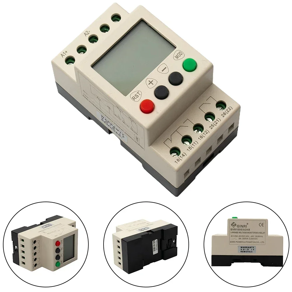 

Useful Brand New High Quality Under-voltage Relay Over-voltage Protection 35mm Guide Rail LCD Overvoltage 1pcs