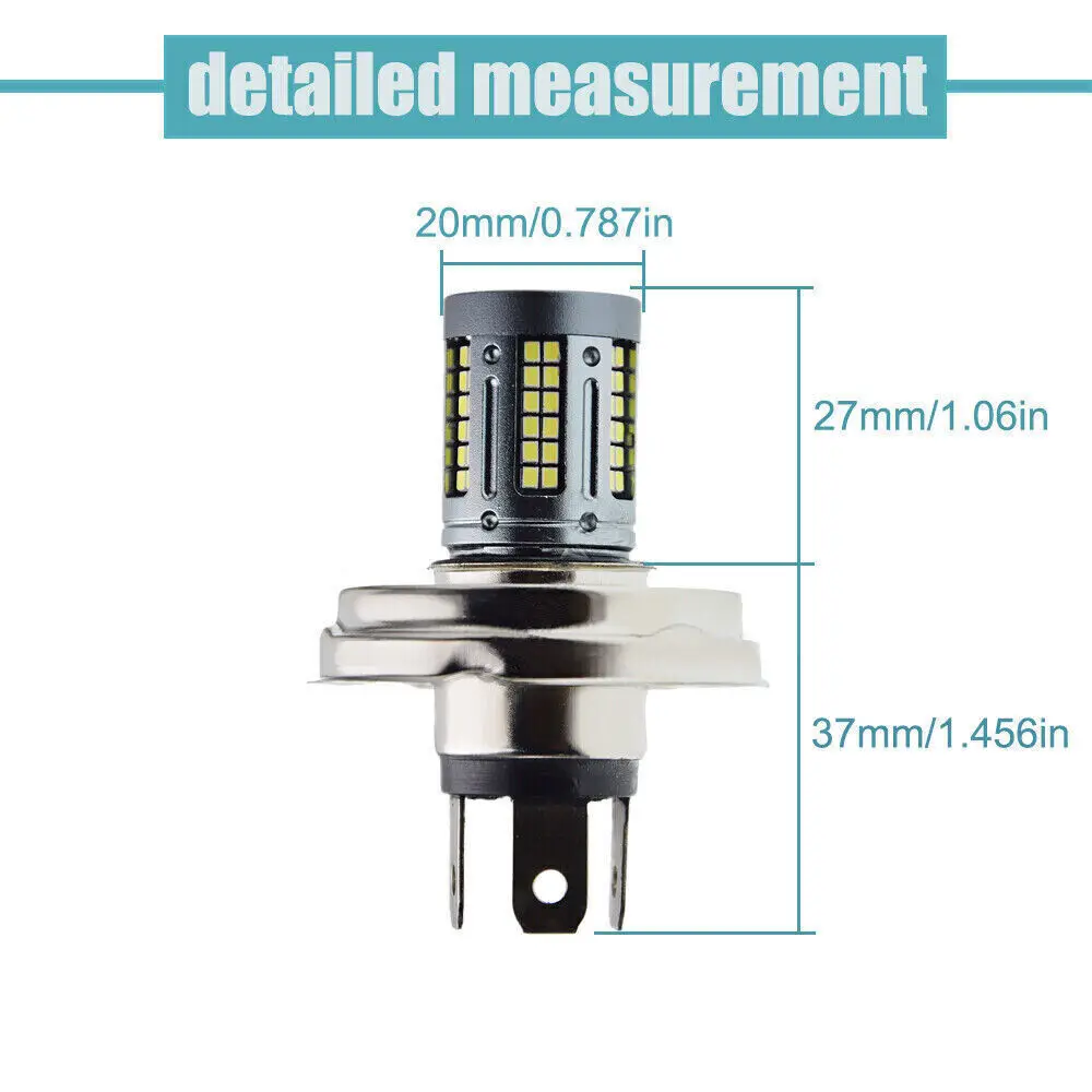 Imagem -02 - Led Motocicleta Frente Cabeça Lâmpada Moto Ciclomotor Scooter Farol Feixe Alto e Baixo Branco dc 9v 50v 6000k 1pc P45t r2 84smd