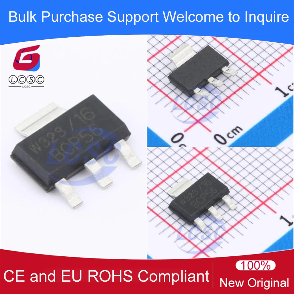 20-100Pcs/Lot Original BCP56-16 SOT-223 80V 1A NPN Medium Power Transistors Bipolar Junction Transistor Code BCP56