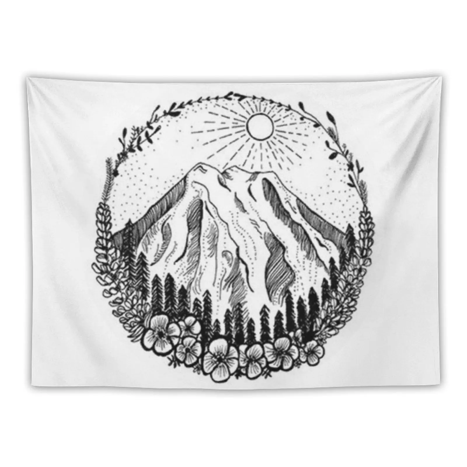 

Mountains flowers Tapestry Decorative Wall Room Decor Art Mural Wall Decor Tapestry