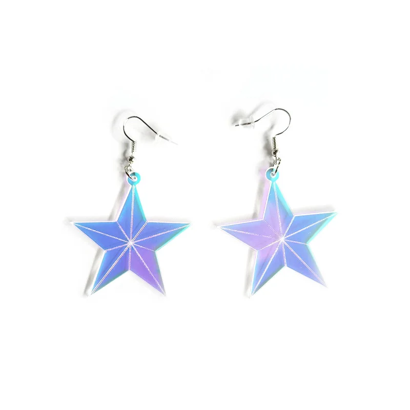 Acrylic Earrings For Women Long Star Butterfly Water Drop Geometric Moon Ghost Goblet Leaf Fashion Hip Hip Jewelry