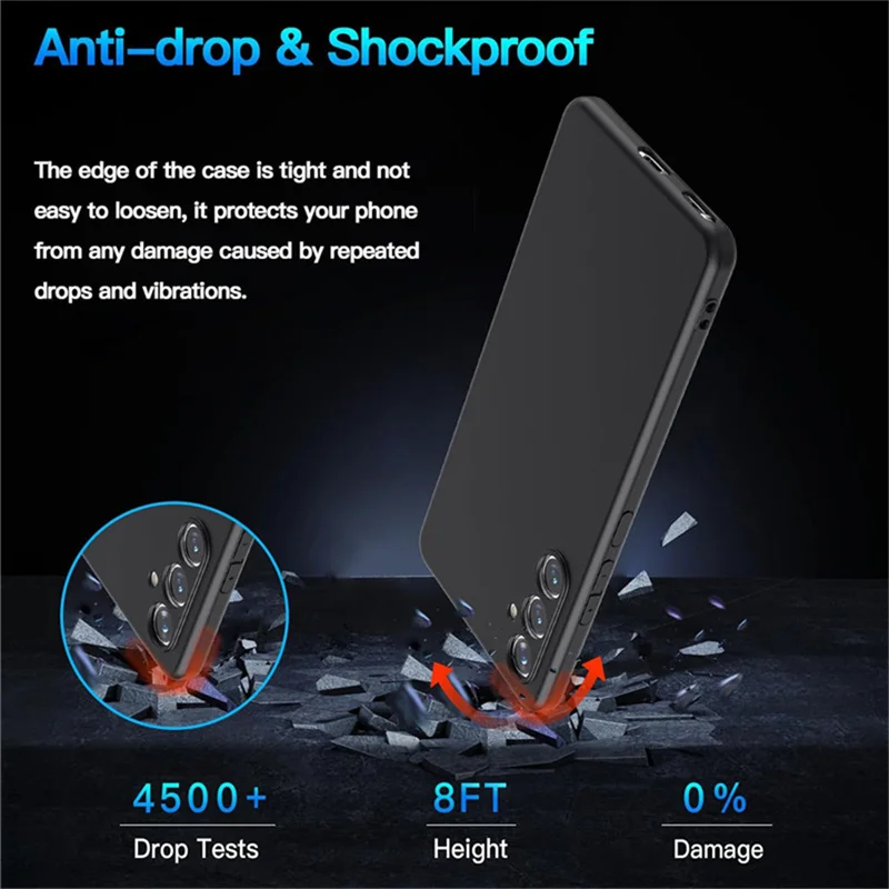 S23 FE Case, Black Case + Tempered Glass for Samsung S23 FE 5G Soft TPU Phone Cases S23FE Cover Samsung Galaxy S 23 FE Case