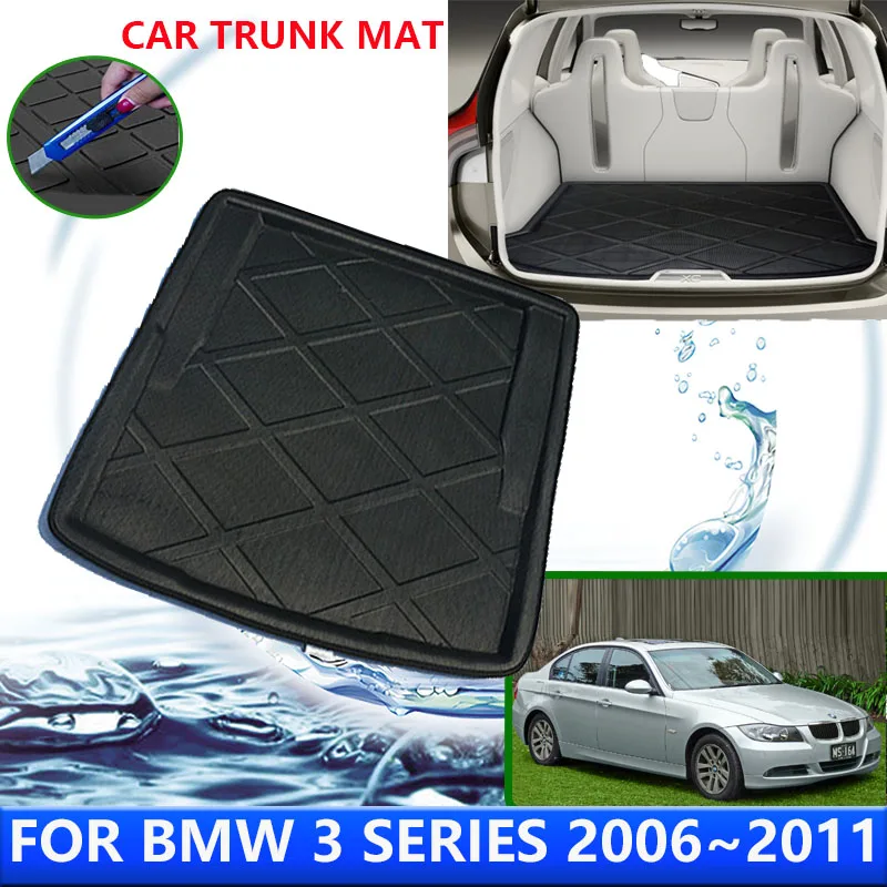 For BMW 3 Series 2006~2011 2007 2008 2009 2010 Car Rear Trunk Protector Pads Auto Waterproof Liner Anti-Fouling Mats Accessories