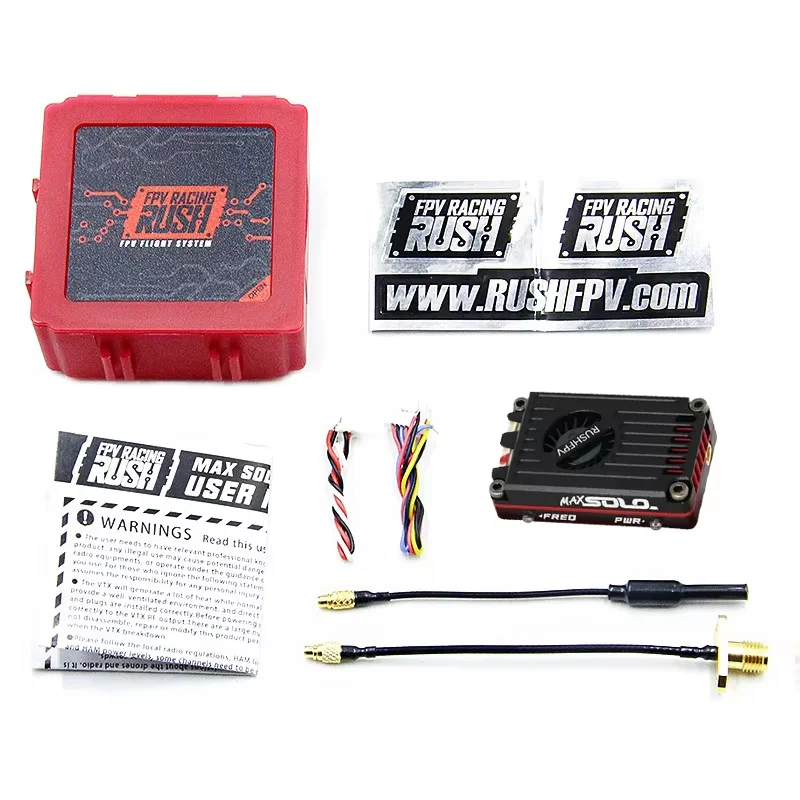 

RUSHFPV RUSH MAX SOLO 5,8 ГГц 2,5 Вт Высокая мощность 48CH VTX Корпус с ЧПУ Встроенный охлаждающий вентилятор для RC FPV гоночного дрона дальнего действия