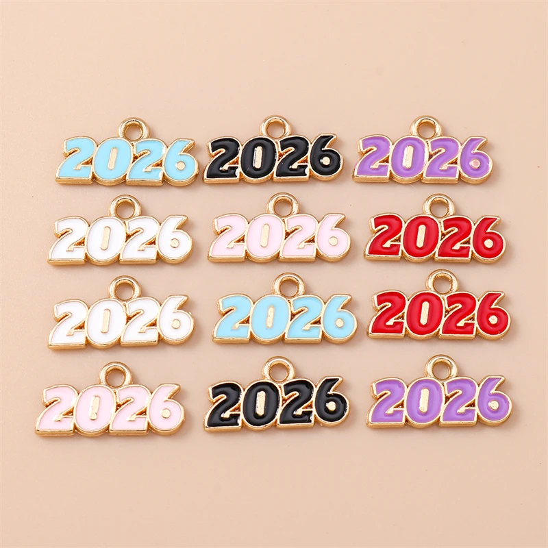 20 Stück niedliche Emaille-Nummernanhänger 2026 1314 Herzanhänger für die Herstellung von Ohrhängern, Halsketten, DIY-Bastelarbeiten, Schmuckzubehör – Detail 5