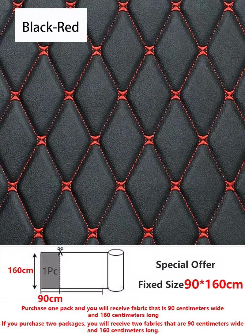 45/90 x 160 cm Sonderangebot bestickter karierter Stoff, Schwamm-Zwischenschicht-Lederstoffe für die Dekoration des Autos im Sitzkissen