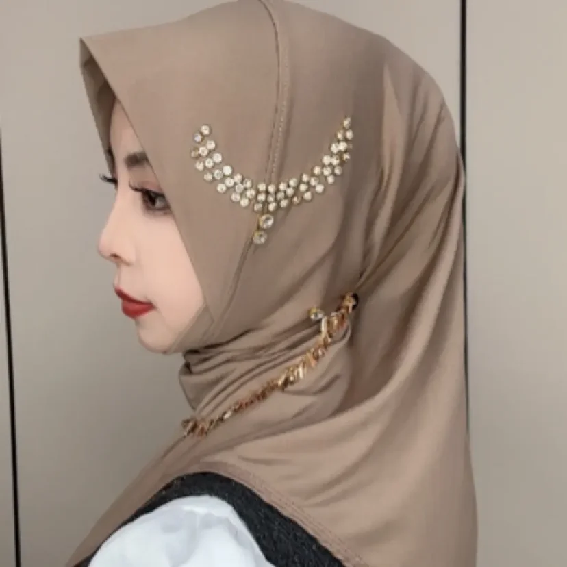 Muslimischer Hijab für Damen, hochwertiger Hijab, glitzernd, Dubai-Party