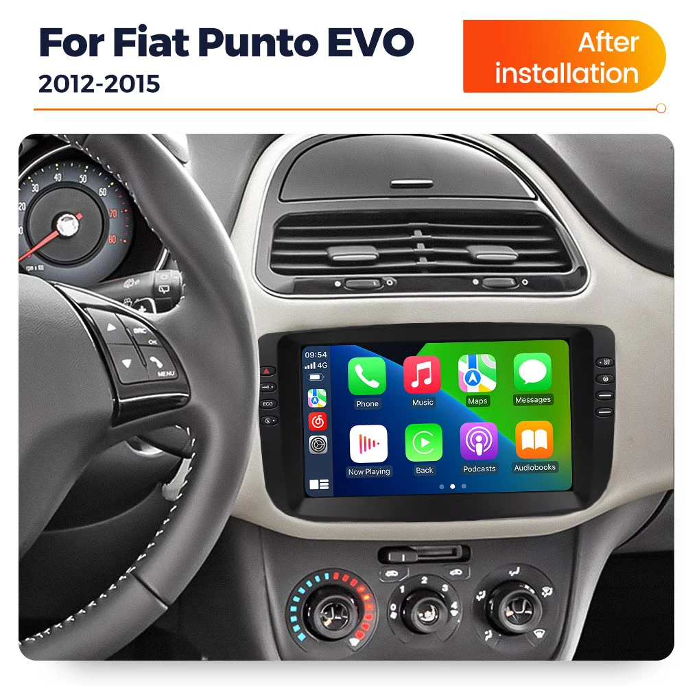 Wireless Carplay Android Auto Android 15 Car Radio For Fiat PUNTO EVO 2012-2015 Multimedia Video Player GPS Navigation Autoradio