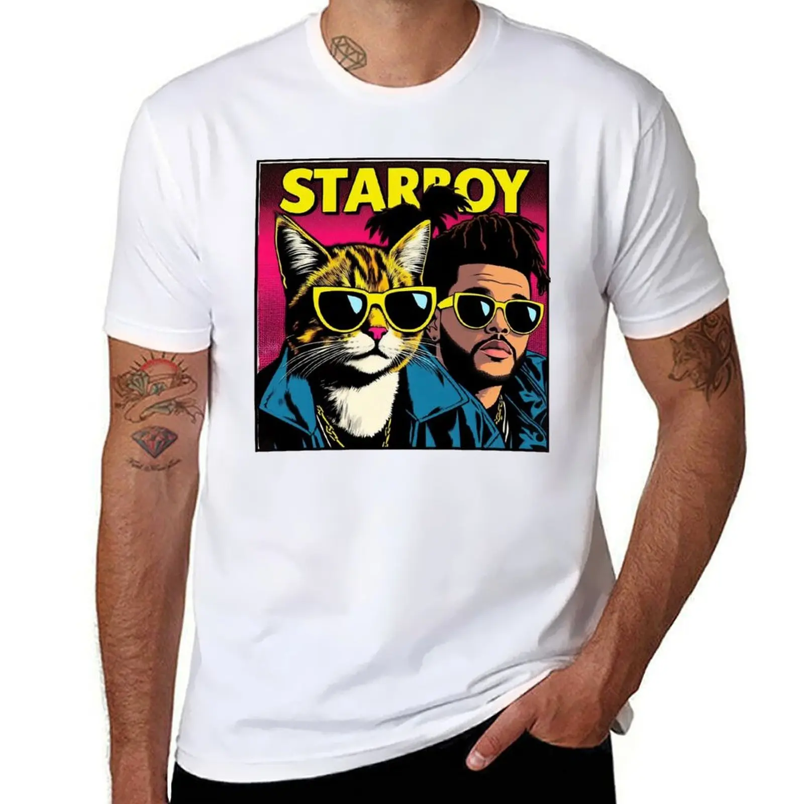

Starboy STARCAT Weekend Abel T-Shirt fashion shirts Short sleeve tee plus size clothes quick drying T-shirts for men cotton