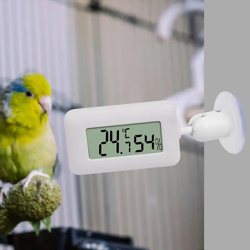 Reptile Thermometer Hygrometer with Suction Cup Digital Temperature Humidity Meter for Terrarium Reptile Accessories