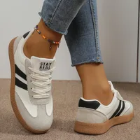 Lightweight Comfortable Sneakers for Women Fashion Striped Lace Up Sports Shoes Woman Casual Breathable Green Sneakers Plus Size - Image 5