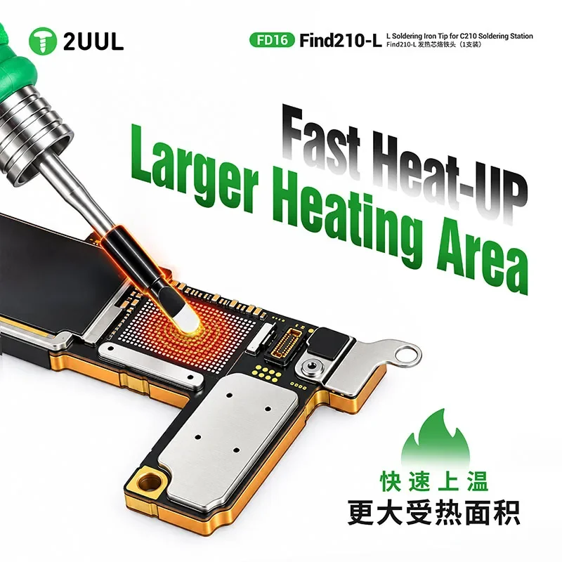 2UUL FD16 Find210-L Soldering Iron Tip for C210 Soldering Station (1 Pack) For Phone PCB Board BGA Repair Solder
