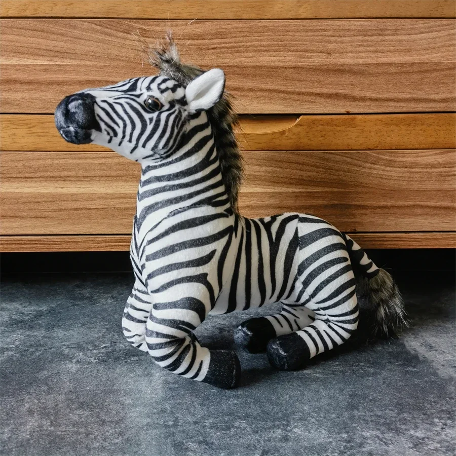 Realistic Zebra High Fidelity Plushie Zebra Horse Plush Toys Lifelike Animals Simulation Stuffed Doll Kawai Toy For Kids