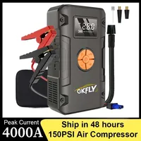 4000A Car Jump Starter with 4-IN-1 Air Compressor 12V Auto Battery Booster 150PSI Air Pump Portable Power Bank Tire Inflator