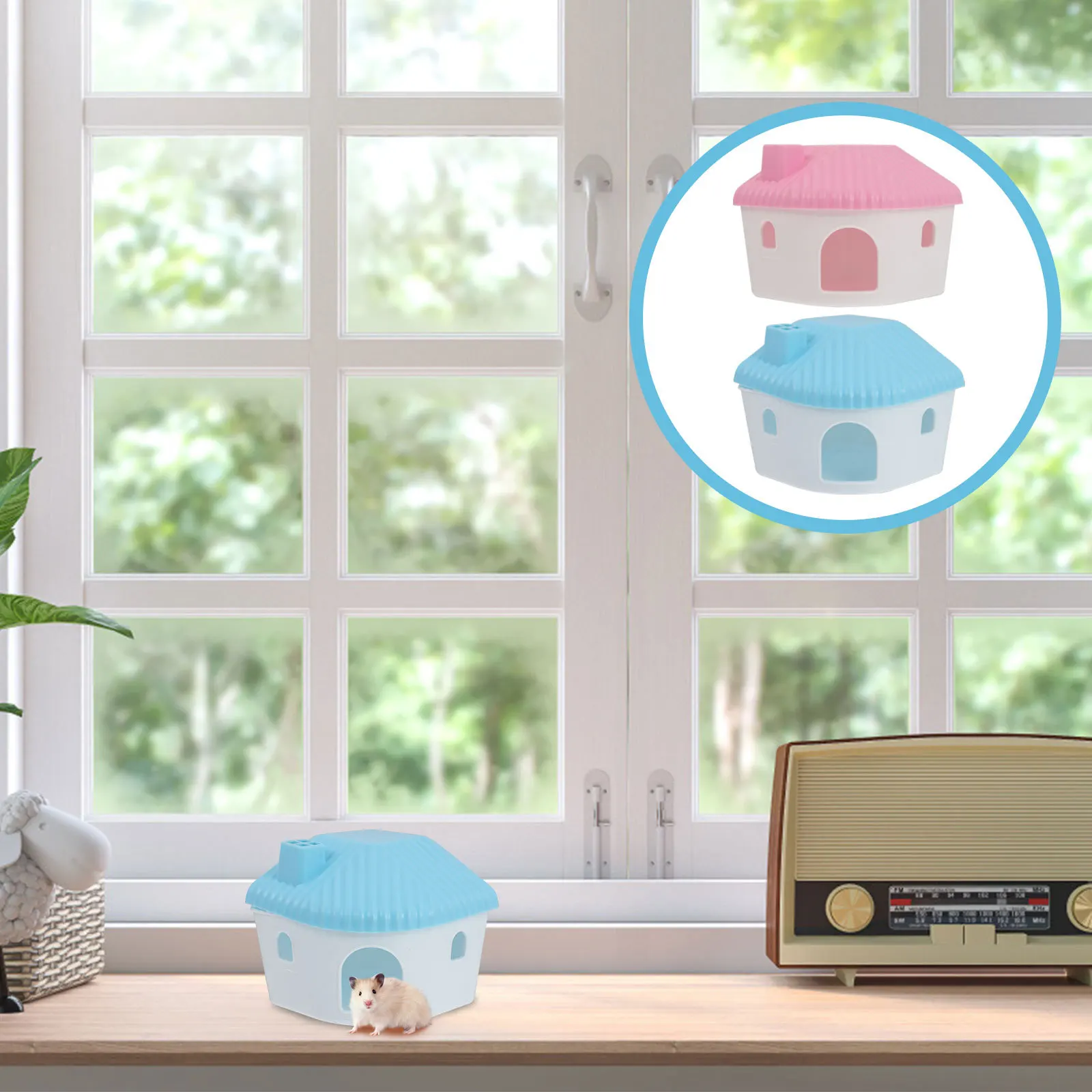 

2pcs Pet Cage House For Small Animals, Durable Hamster Hideout Hut Toy, Safe Play Sleep Shelter, Small Pet Hut Hideaway