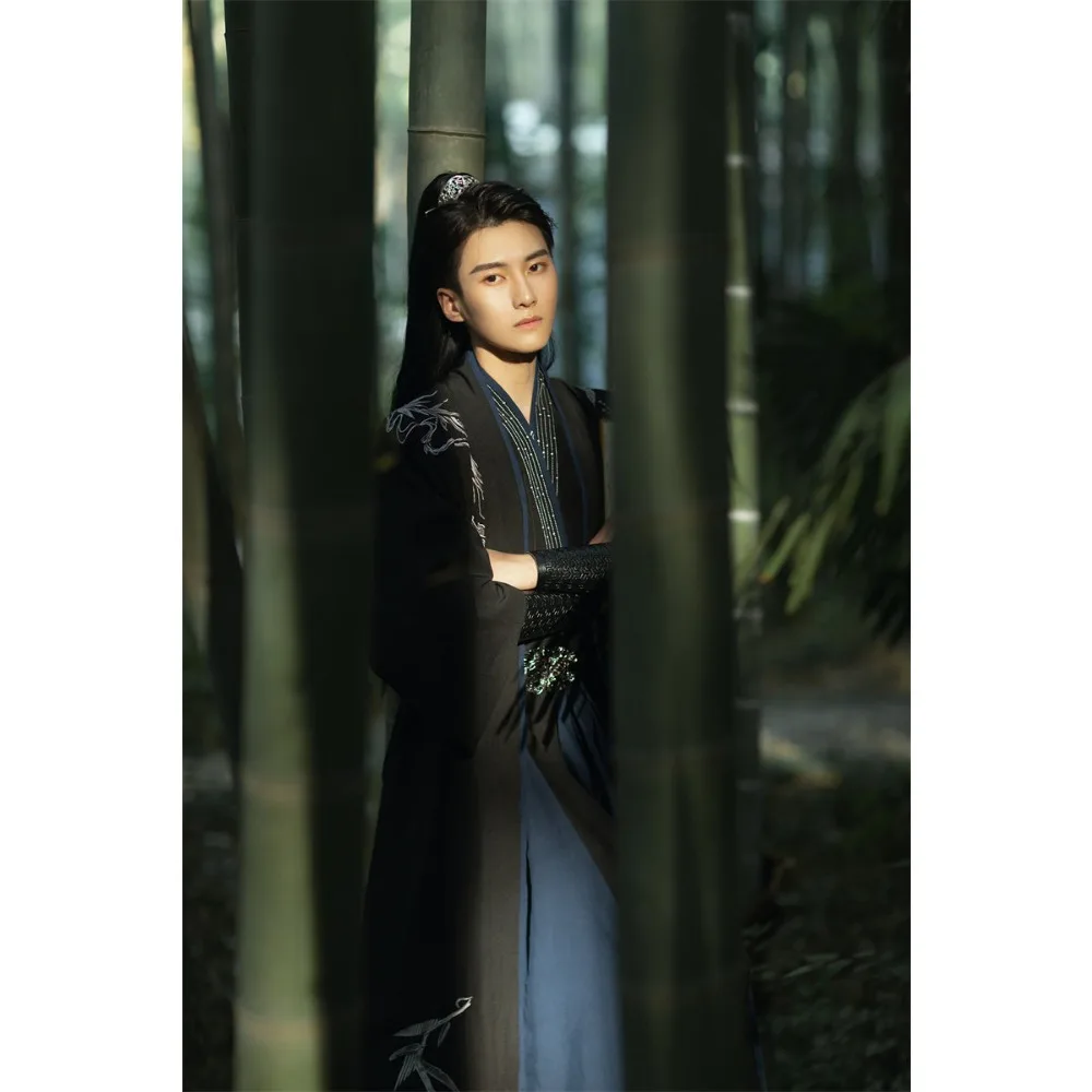 

Комплект Hanfu для пары в стиле династии Сун: юбка-бэйцзы с тремя складками, осенне-зимняя, повседневная, с вышивкой