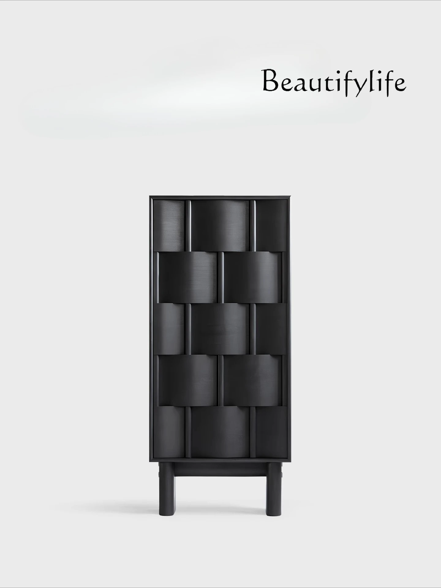 

Solid wood wine cabinet Italian minimalist designer woven art dining side cabinet locker living room