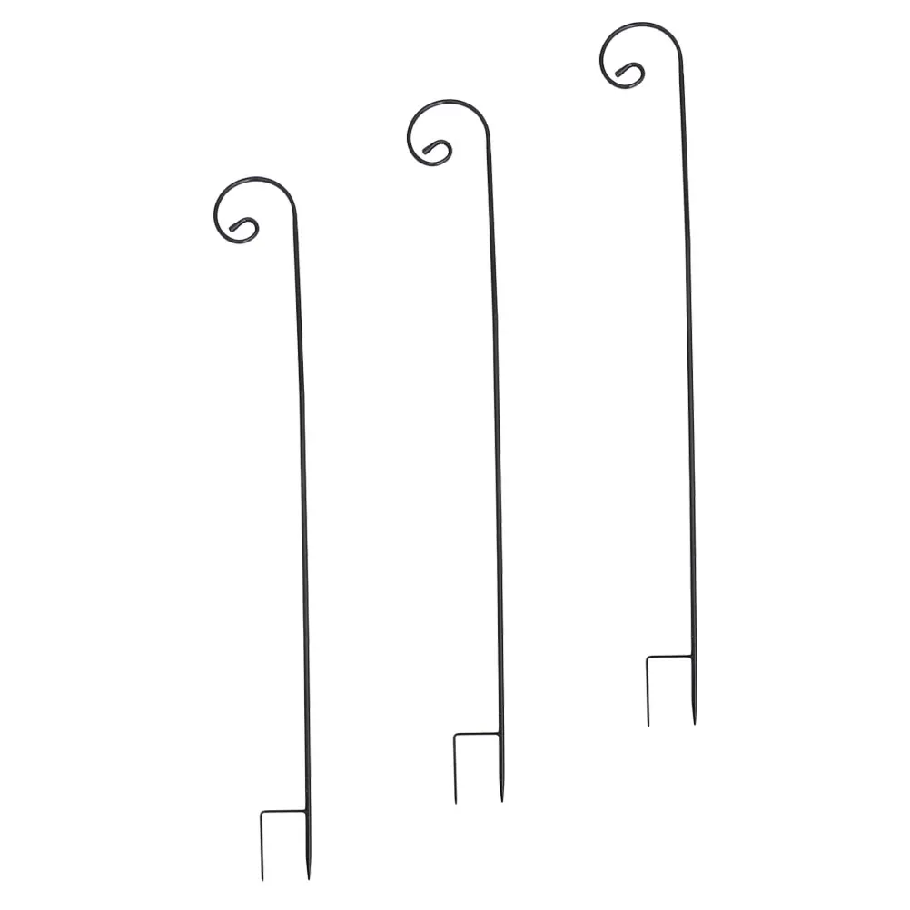 

3pcs Iron Hooks for Garden 2Legs 1cm 120cm Black Weather Resistant Shepherd Hooks Planters Flowers Lanterns Bird Feeders Easy