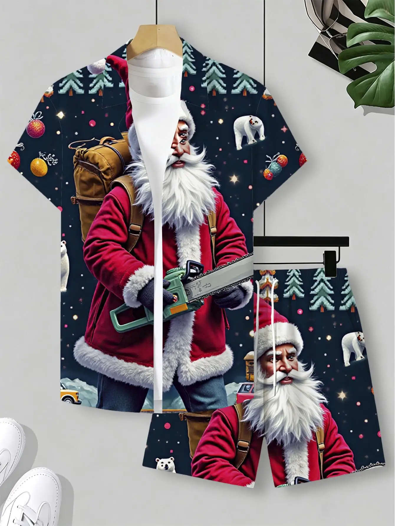 Men's Shirt Sets 2026 Spring/Summer Graphic 3D Printed Suit for man men's chandals Tracksuit men 2 piece set sports two-piece