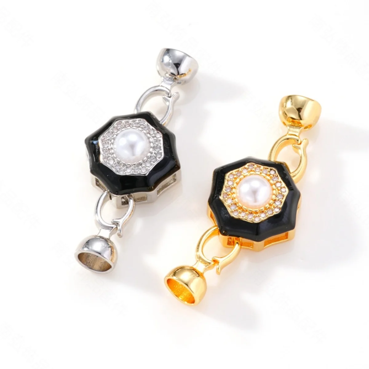 

1 Piece Copper-plated Gold-plated Pearl Oil Drop High-end Bracelet Necklace Connecting Buckle DIY Jewelry Accessories Wholesale