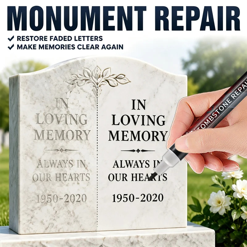 KJM Tombstone Repair Pen Memorial Letter Restorer Marker For Faded Engraved Headstone Granite Marble Stone 20g