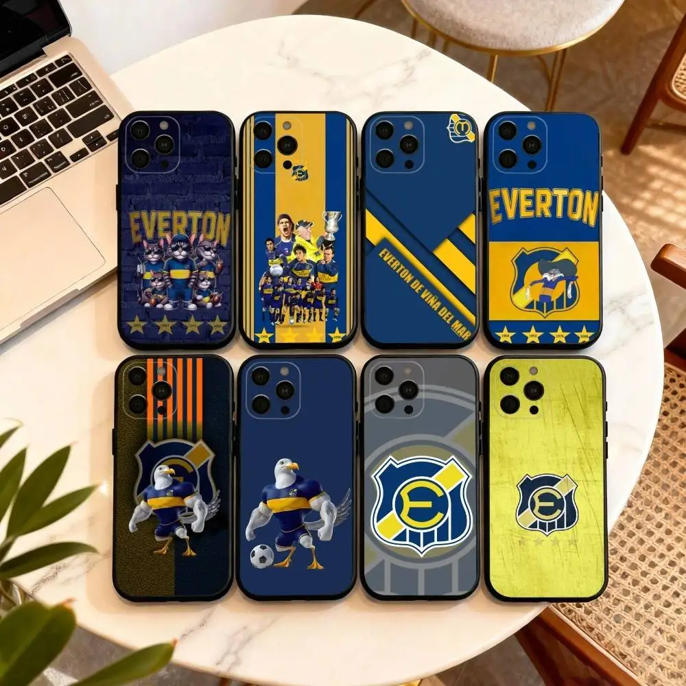 

Fashion E-Everton de V-Vina del Mar Phone Case For iPhone 17,16,15,14,13,12,11 Plus,Pro Max,XS,Soft Silicone Black Cover