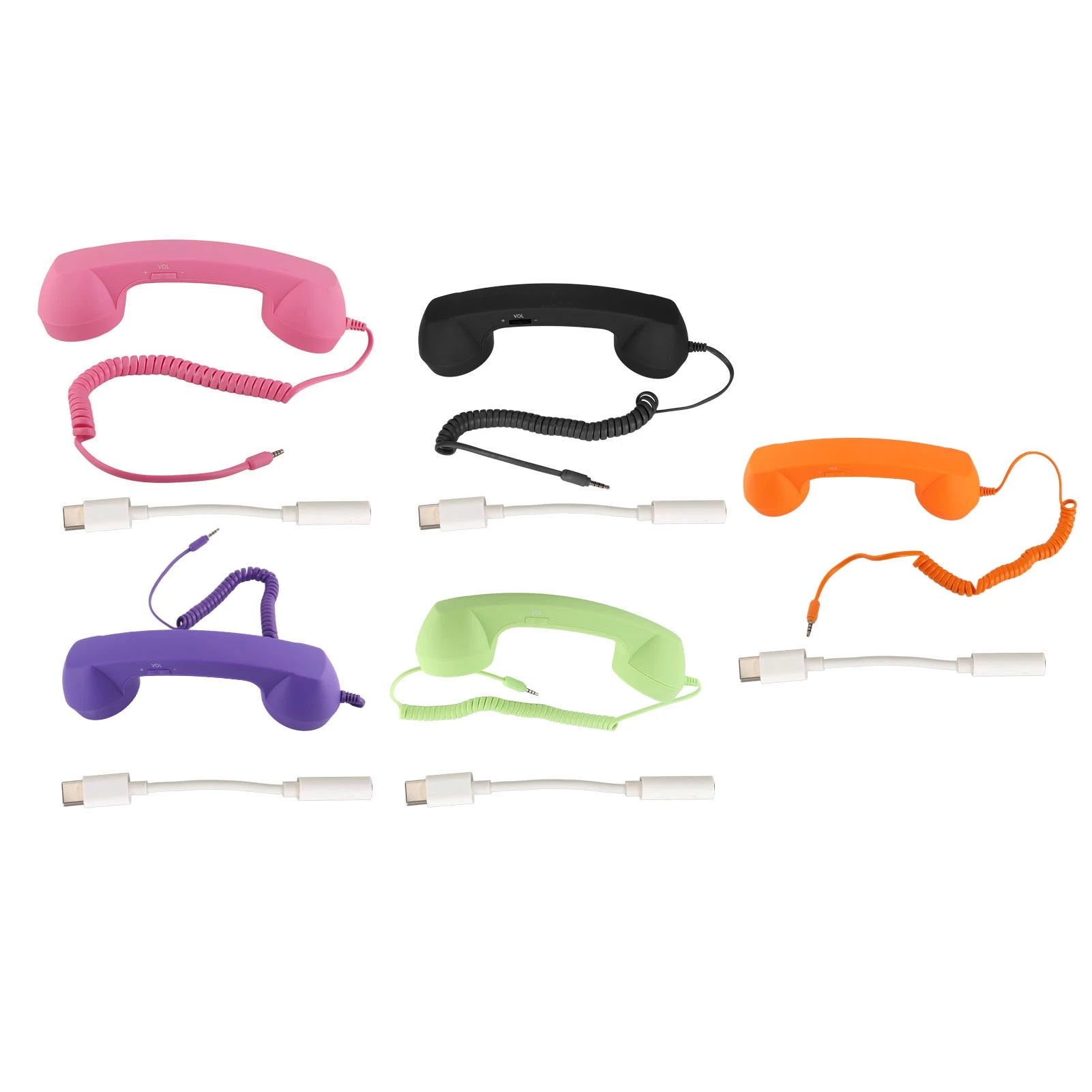 Cell Phone Handset USB C Radiation Proof Vintage Phone Handset with 3.5 Mm Socket for Smartphone Telephone Handset for Cellphone