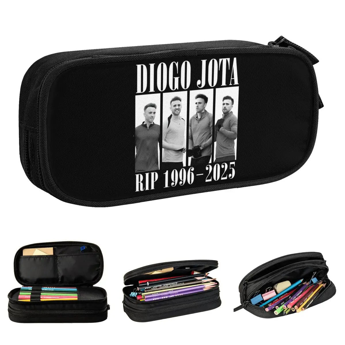 Diogo Jota Soccer Football مقلمة مقلمة للفتيات والأولاد أكياس تخزين كبيرة مكتب سستة القرطاسية