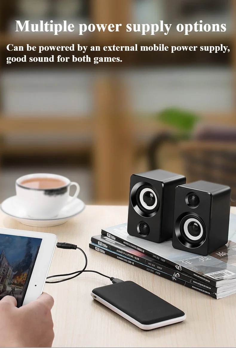 PC Speakers Computer Sound Box HIFI Stereo Microphone USB Wired with LED Light For Desktop Computer USB Speakers