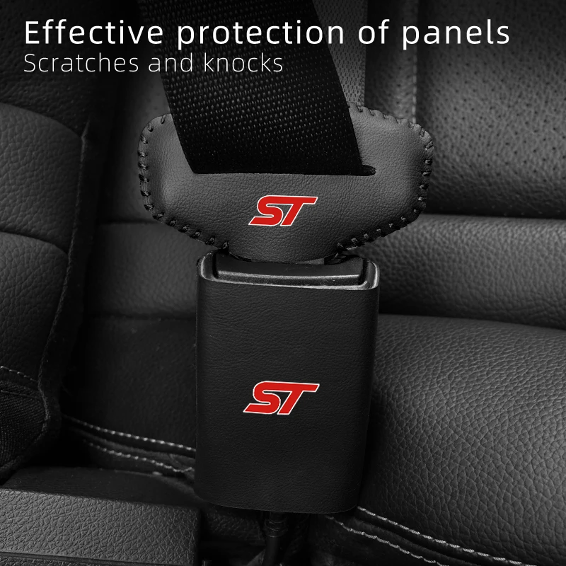 Anti Scratch Car Seat Belt Clip Protector Seatbelt Buckle Lock Cover For Ford ST Racing Performance Focus Mk2 Mk3 Fiesta Ranger