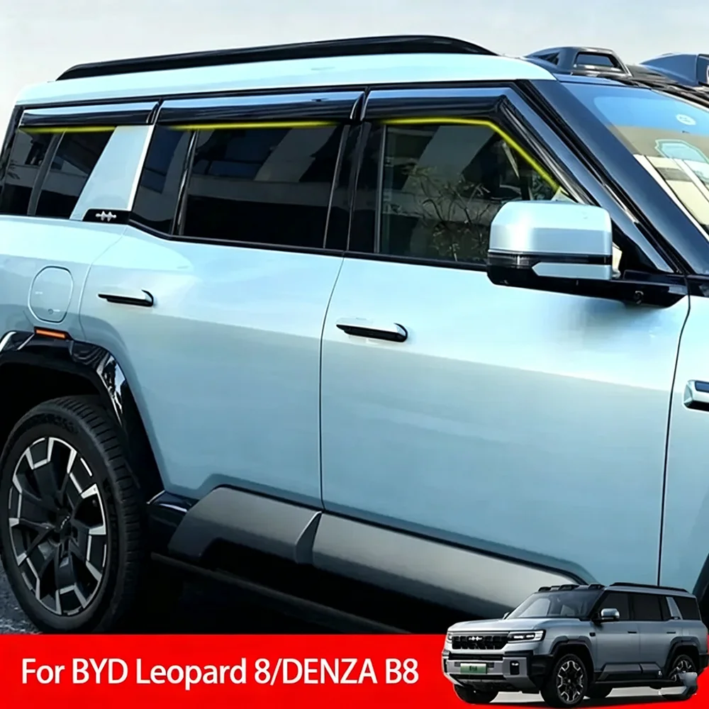 For BYD Leopard 8 / DENZA B8 2025-2026 Window Visors Rain Guard | Waterproof Rain Cover Weather Shield Auto External Accessories