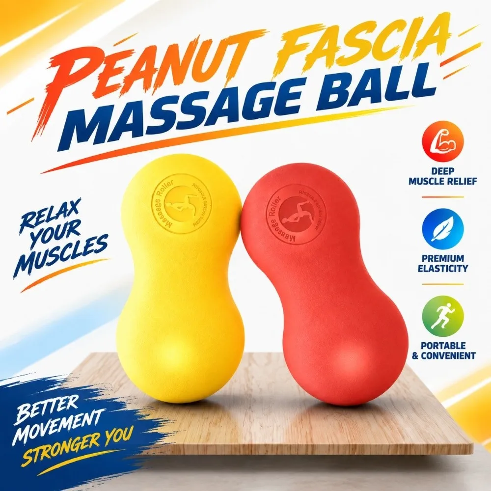 Silicone Peanut Massage Ball Deep Tissue Massage Myofascial Release Tool Double Lacrosse Ball High Density Muscle Relaxer