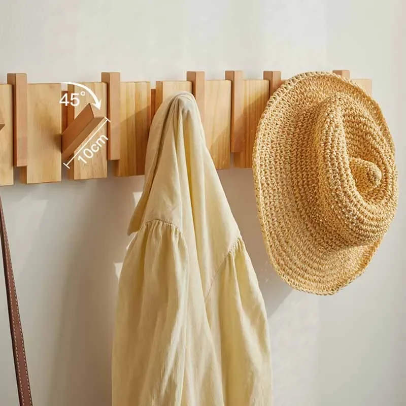 Entrance Hall Clothe Hangers Solid Wood Backpack Coat Shawl Organizer in Cabinets Multifunction Portable Hanger Hooks on Wall