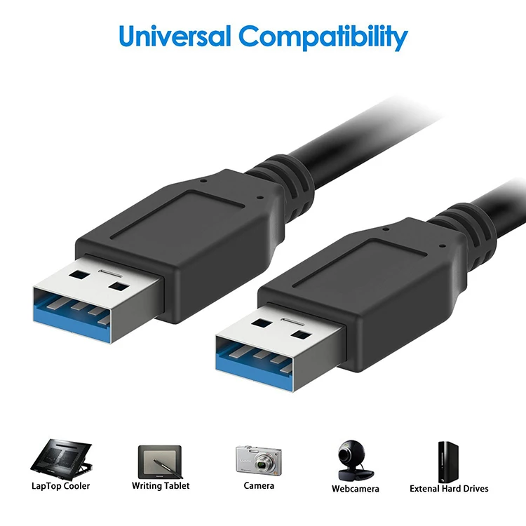 USB 3.0คุณภาพสูงสาย USB ชายชาย M/M ประเภท A USB 3.0 Extension สายไฟสาย0.5M/1.5M/3M