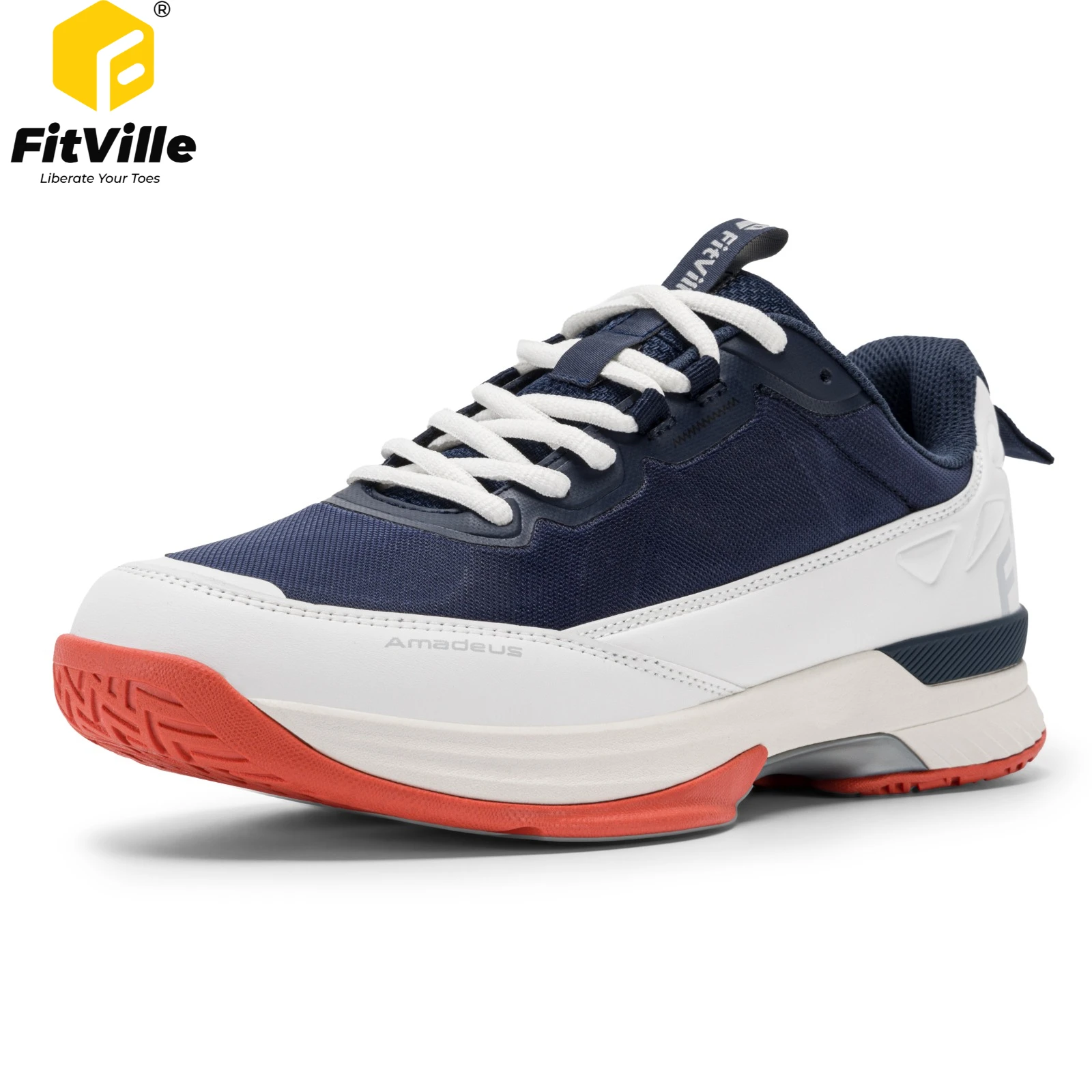 FitVille Wide Tennis Shoes Casual Male Sneakers Gym Sports Pickleball Shoes for Men Comfortable High Quality Baseball Trainer