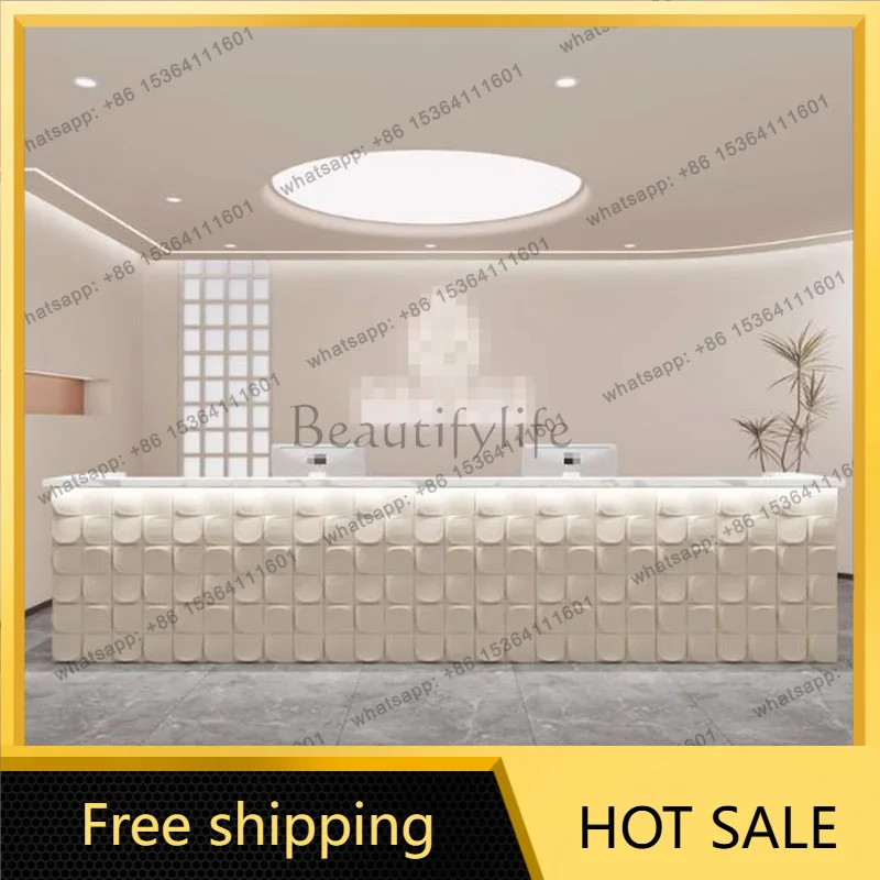 Best Sellers Welcome Hotel Reception Desks Company Design Corner Drawer Reception Desks Led Lights White Comptoire Accueil Trend