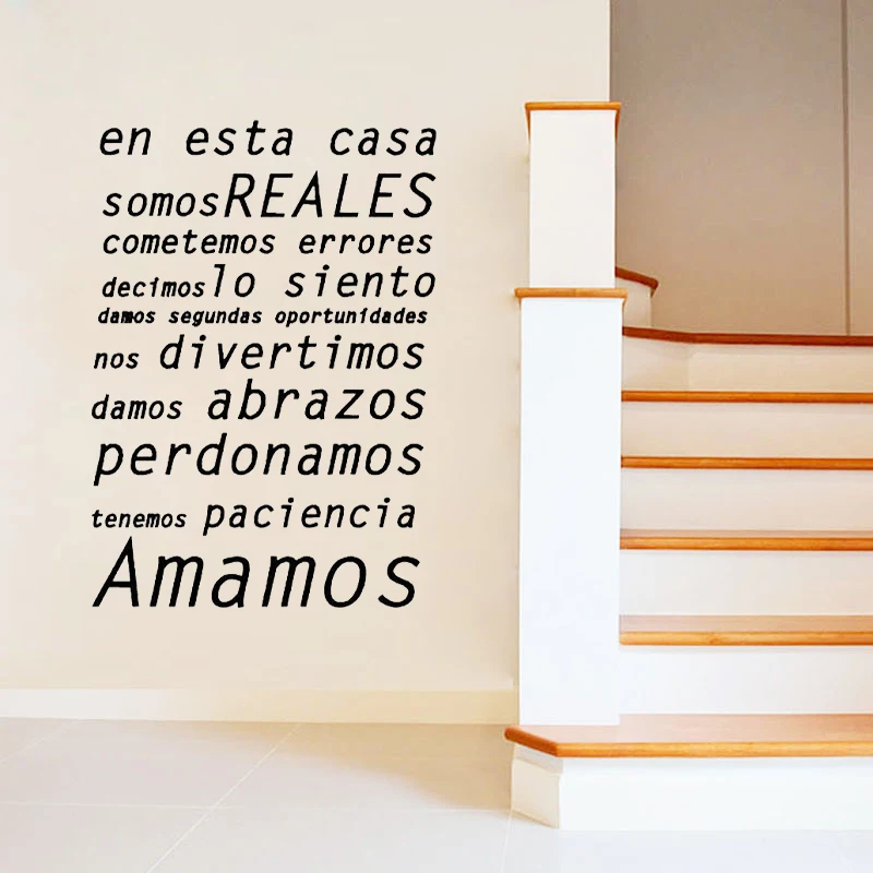 Spanish In This House Rule Vinyl Wall Sticker Living Room Home Decorative Mural En esta casa Family Quote Spain Wall Decals