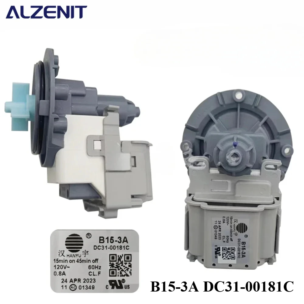 

New For Samsung Washing Machine Drain Pump Motor B15-3A 120V 60Hz DC31-00181C Washer Drainage Parts