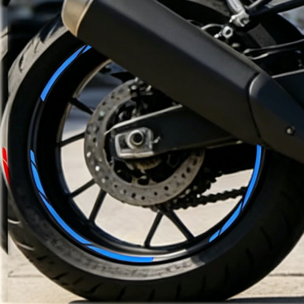 16PCS/1Set Racing Stripe Motorcycle Wheel Stickers Waterproof for 16 17 18 19inch Rims Modified Scooter Bicycle Vinyl Decals