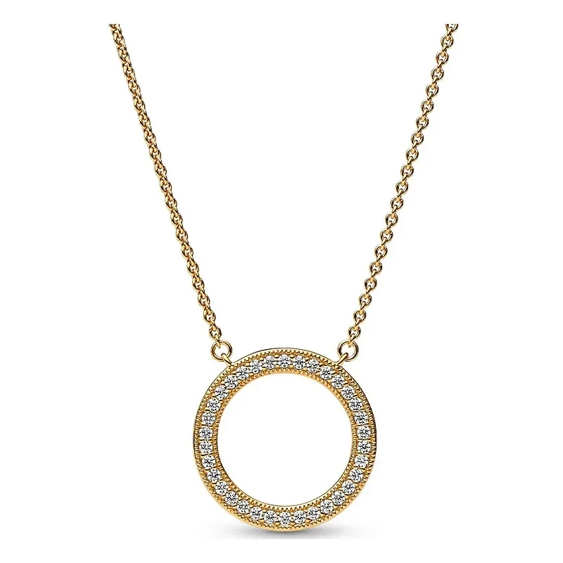 New 100% S925 Sterling Silver Sparkling Eternal Starry Moon Women's Necklace Wedding Women's DIY Charming Jewelry Gift