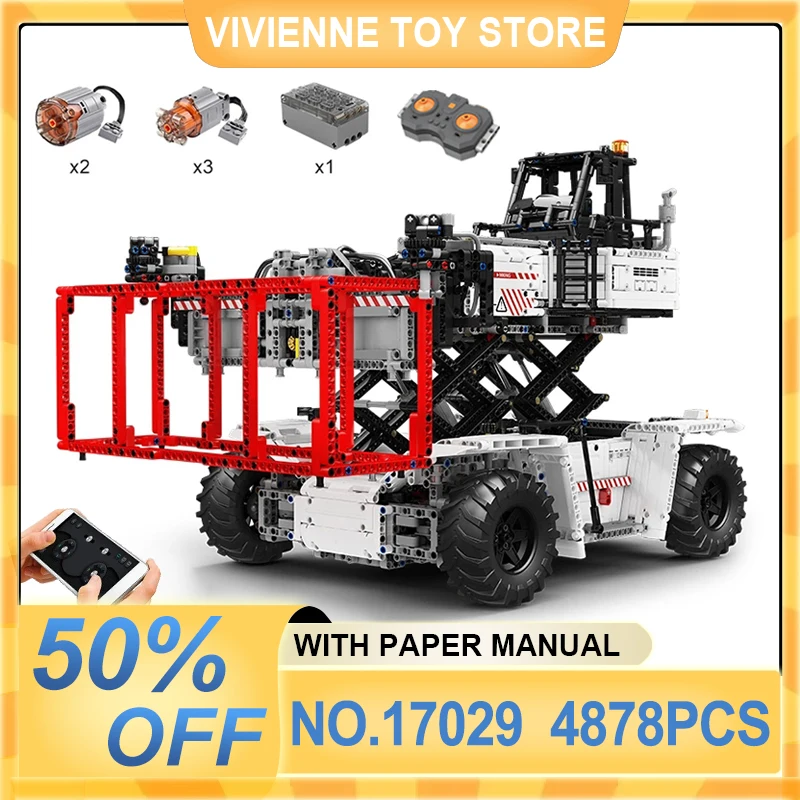 MOULD KING 17029 17030 Technical Engineering Vehicle Container Forklift Building Block RC Truck Car Brick Toy Kid Christmas Gift