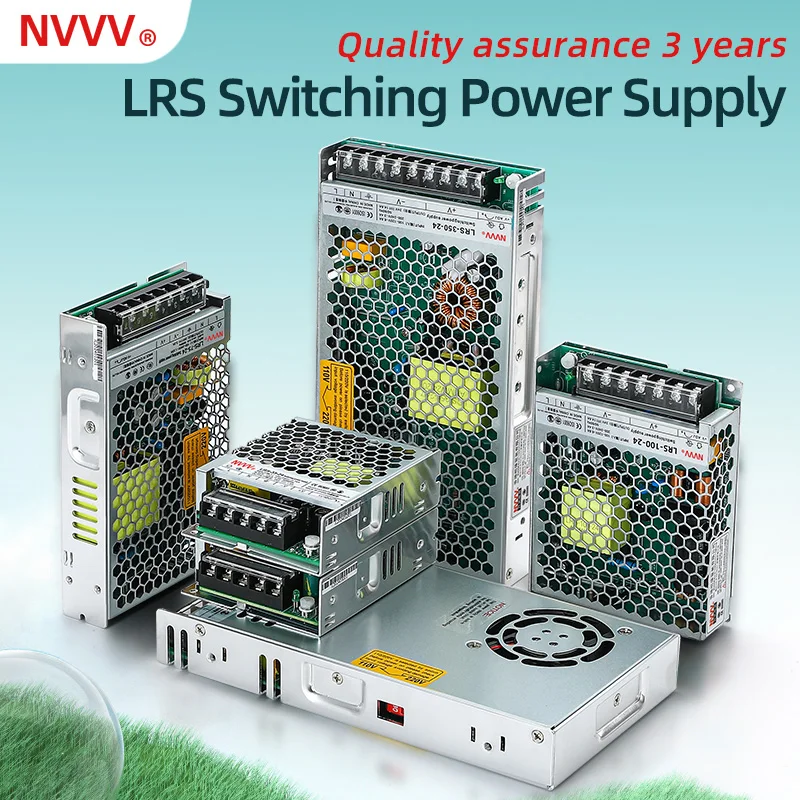 NVVV LRS Series Ultra-Thin Switching Power Supply 24V 12V Volt Power Supply AC to DC 12V 24V Voltage Stabilizer Transformer