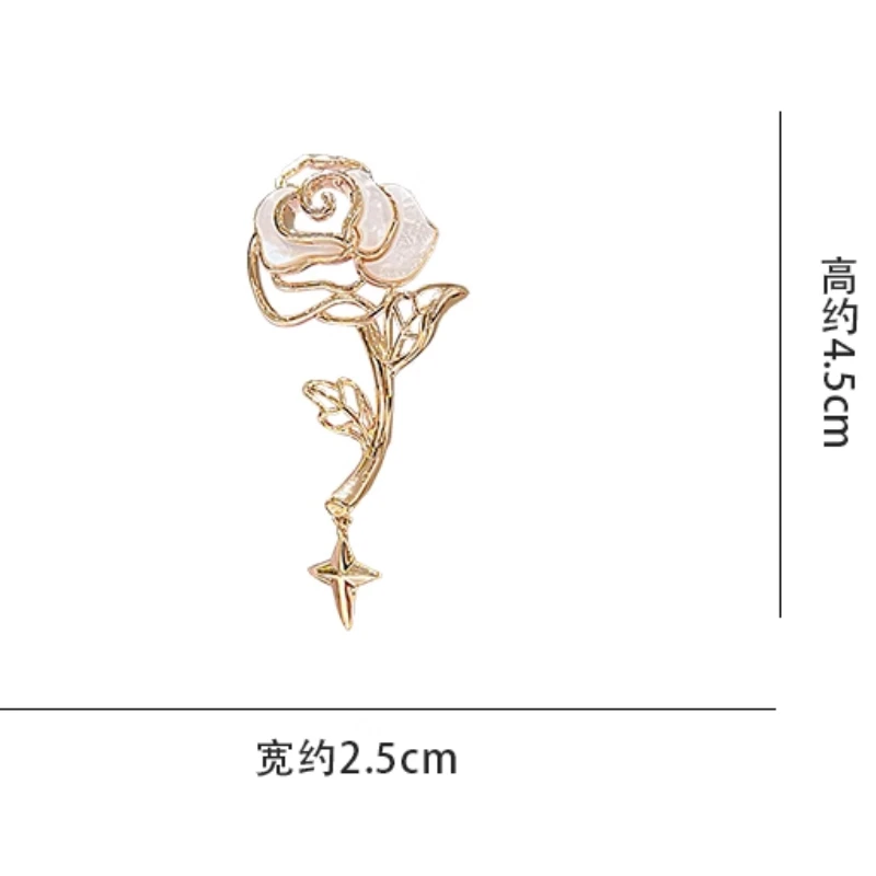 Rose Flower Brooch High-end Women's Delicate Pin Accessories Suit Collar Pin