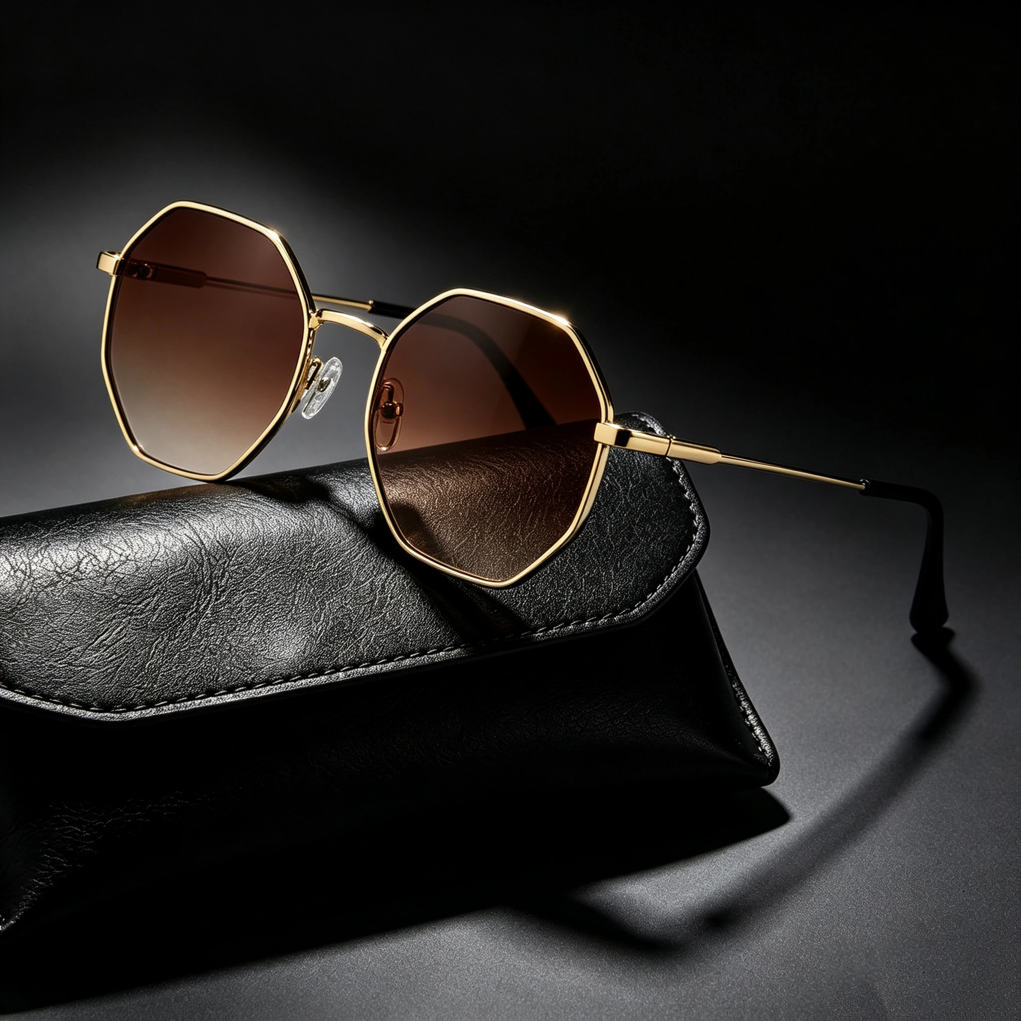 Fashion Octagon Polygon Sunglasses For Men Women Gradient Color Lens UV400 Protection Metal Frame Travel Shopping Party Shades